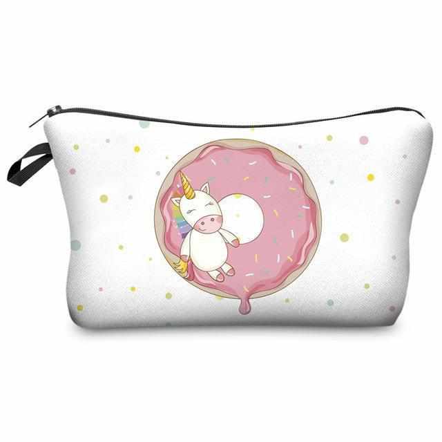 Unicorn Cosmetic Bag - Multicolor Pattern-Cosmetic & Toiletry Bags-Golonzo