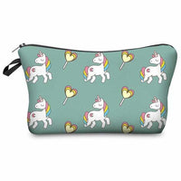 Unicorn Cosmetic Bag - Multicolor Pattern-Cosmetic & Toiletry Bags-Golonzo
