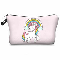 Unicorn Cosmetic Bag - Multicolor Pattern-Cosmetic & Toiletry Bags-Golonzo