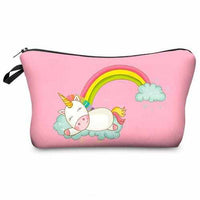 Unicorn Cosmetic Bag - Multicolor Pattern-Cosmetic & Toiletry Bags-Golonzo