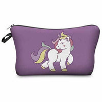 Unicorn Cosmetic Bag - Multicolor Pattern-Cosmetic & Toiletry Bags-Golonzo