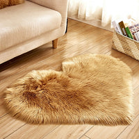 Shaggy Carpet Wool Faux Fluffy Mats Artificial Sheepskin Hairy Mat Love Heart Rugs NO Lint Carpet For Living Room-Bath Mat and Rug-Golonzo