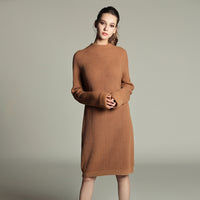 Knitted Cotton Sweater Dresses-Dresses-Golonzo