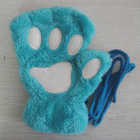 Cute Cat Paw Fluffy Claw - Fingerless Gloves Winter Wear-Gloves & Mittens-Golonzo