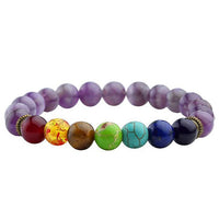 Reiki Healing Natural Lava Stone Chakra Balance Beads Bracelet-Bracelet-Golonzo