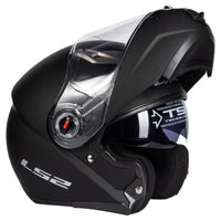 LS2 FF370 Motorcycle Racer Helmet - Flip up Full Face Dual Lens with Sun Visor-Motorcycle Helmets-Golonzo