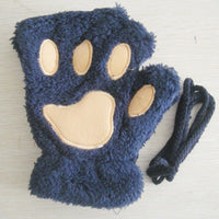 Fashion Girls Lovely Cat Claw Paw Plush Mittens-Gloves & Mittens-Golonzo