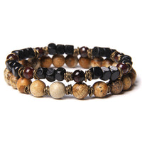 Chains Bracelet Set - Tiger Eye Stone Bracelets Natural-Bracelets-Golonzo