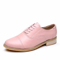 Women Vintage Handmade Genuine Leather Oxford Shoes-Women Shoes-Golonzo