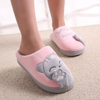 Women Winter Home Slippers Cartoon Cat Shoes-Women Shoes-Golonzo