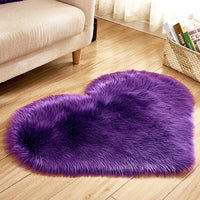 Shaggy Carpet Wool Faux Fluffy Mats Artificial Sheepskin Hairy Mat Love Heart Rugs NO Lint Carpet For Living Room-Bath Mat and Rug-Golonzo