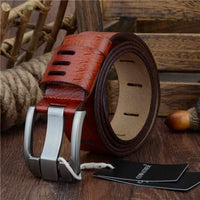 Genuine Luxury Leather Men Belts - Pin Buckle BIG SIZE 100-130cm 3.8 width-Belts-Golonzo