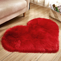 Shaggy Carpet Wool Faux Fluffy Mats Artificial Sheepskin Hairy Mat Love Heart Rugs NO Lint Carpet For Living Room-Bath Mat and Rug-Golonzo