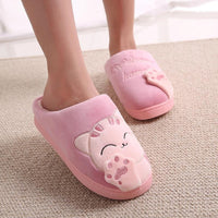 Women Winter Home Slippers Cartoon Cat Shoes-Women Shoes-Golonzo