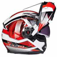 LS2 FF370 Motorcycle Racer Helmet - Flip up Full Face Dual Lens-Motorcycle Helmets-Golonzo