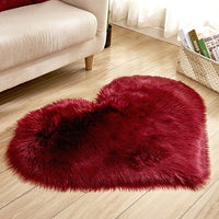 Shaggy Carpet Wool Faux Fluffy Mats Artificial Sheepskin Hairy Mat Love Heart Rugs NO Lint Carpet For Living Room-Bath Mat and Rug-Golonzo