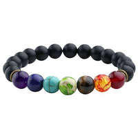 Reiki Healing Natural Lava Stone Chakra Balance Beads Bracelet-Bracelet-Golonzo