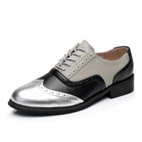 Women Vintage Handmade Genuine Leather Oxford Shoes-Women Shoes-Golonzo