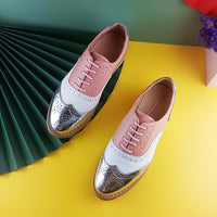 Leather Oxford Shoes Loafers for Women-Shoes-Golonzo