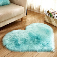 Shaggy Carpet Wool Faux Fluffy Mats Artificial Sheepskin Hairy Mat Love Heart Rugs NO Lint Carpet For Living Room-Bath Mat and Rug-Golonzo