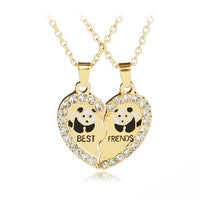 Best Friends Honey Love Couple Pendant Necklace Good Friends Friendship Jewelry Gift-Necklace-Golonzo