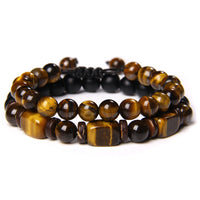 Chains Bracelet Set - Tiger Eye Stone Bracelets Natural-Bracelets-Golonzo