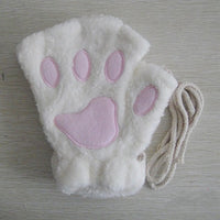 Fashion Girls Lovely Cat Claw Paw Plush Mittens-Gloves & Mittens-Golonzo