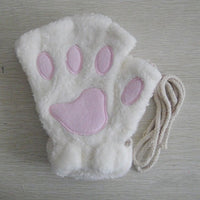 Cute Cat Paw Fluffy Claw - Fingerless Gloves Winter Wear-Gloves & Mittens-Golonzo