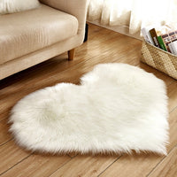 Shaggy Carpet Wool Faux Fluffy Mats Artificial Sheepskin Hairy Mat Love Heart Rugs NO Lint Carpet For Living Room-Bath Mat and Rug-Golonzo