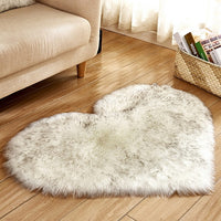 Shaggy Carpet Wool Faux Fluffy Mats Artificial Sheepskin Hairy Mat Love Heart Rugs NO Lint Carpet For Living Room-Bath Mat and Rug-Golonzo