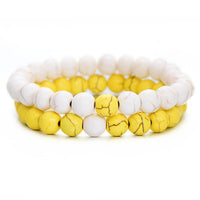 2Pcs/Set Couples Distance Classic Natural Stone Bracelet-Bracelets-Golonzo