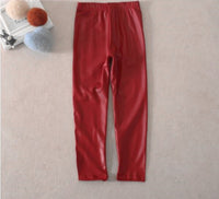Spring Autumn Kids Girl Legging - Skinny Pencil Pants Faux PU Leather-Pants-Golonzo