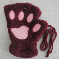 Cute Cat Paw Fluffy Claw - Fingerless Gloves Winter Wear-Gloves & Mittens-Golonzo