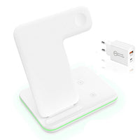 3 in 1 Wireless Charger Stand 15W Qi Fast Charging Dock Station-Wireless Chargers-Golonzo