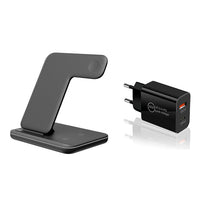 3 in 1 Wireless Charger Stand 15W Qi Fast Charging Dock Station-Wireless Chargers-Golonzo