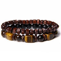 Chains Bracelet Set - Tiger Eye Stone Bracelets Natural-Bracelets-Golonzo