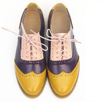 Leather Oxford Shoes Loafers for Women-Shoes-Golonzo