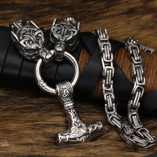 Viking Thor Hammer Necklace-Necklaces-Golonzo