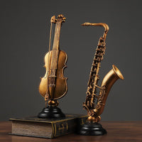 Statue Violin Saxophone sculpture music home decor-statue-Golonzo